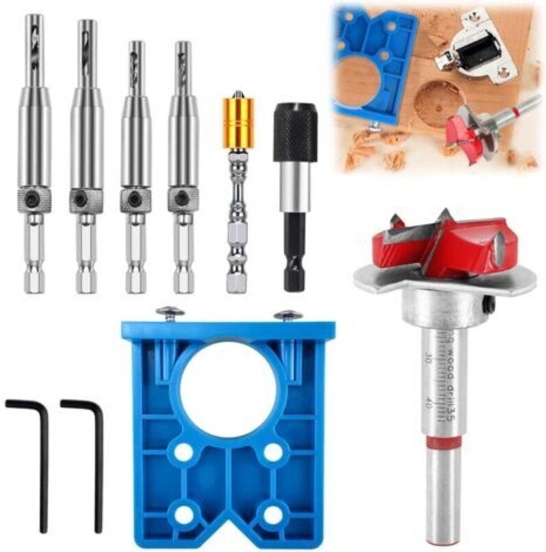 35 mm Bohrer für verdeckte Scharniere, Bohrführungslehre, Anzugsscharnierlehre, Bohrführung mit Locher-Positionierer für...