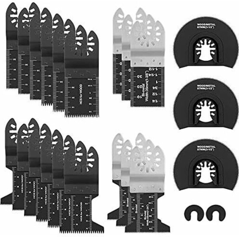 23er-Pack oszillierende Sägeblätter, professionelles Universalwerkzeug für Holz, Metall und Kunststoff, Schnellwechsel-S...