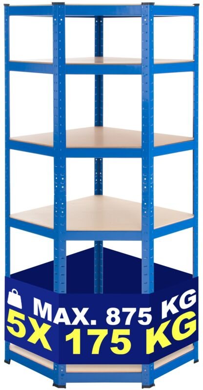 Eckregal Flint blau 100x80x180 cm