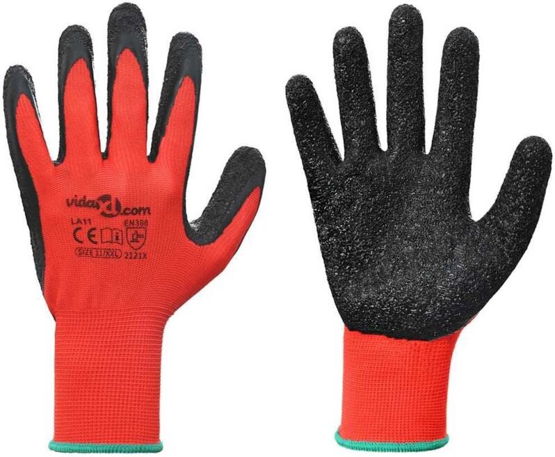 Thumbnail - Arbeitshandschuhe 12 pcs Rot und Schwarz 11 / XXL vidaXL