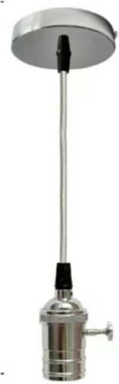 Vintage2mtchromgrauanhängerdeckesuspensionkronleuchterlampenfassung