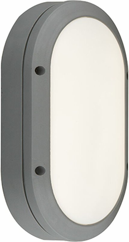 Außenleuchte led Wandleuchte Fassadenleuchte Wandlampe Garten, silber metallic, 1x 10W 580lm 3000K, LxH 21,6 x 5,8 cm Gl...