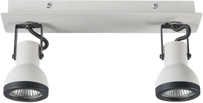 Deckenlampe 2er Set Weiß / Schwarz Metall 2-flammig In Matt Verstellbar Glockenform Industrie Look Modernes Design