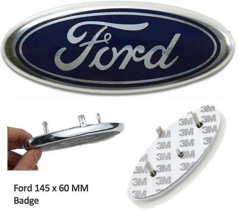 Ford Emblem Oval Blau/Chrom 145x 60mm Front-/Heckemblem Focus Mondeo Transit(,)