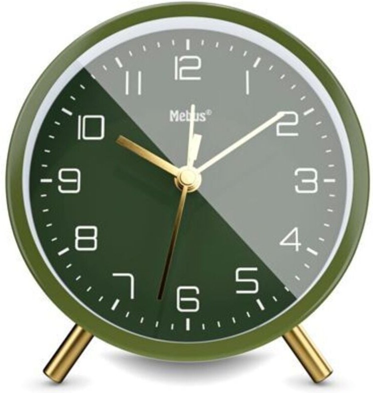 Mebus Stiller Wecker mit elegantem Design, Alarmschlummerfunktion und beleuchtetem Ziffernblatt, grün für jedes Zimmer, ...