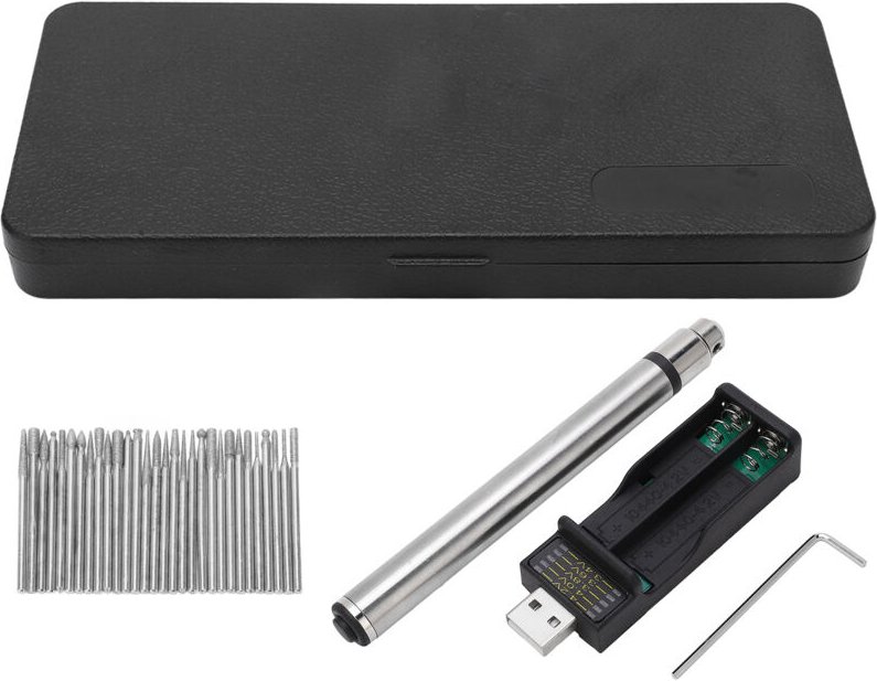 Gravierstift, wiederaufladbares kabelloses Rotationswerkzeug mit 3 Geschwindigkeitsstufen, USB-Kabel, 320 mAh Akku zum S...