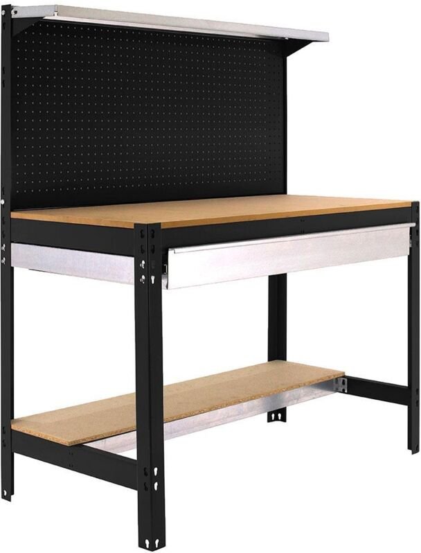 Simonrack Robustes Anthrazit-Metallarbeitsplatz 1445x1510 mm