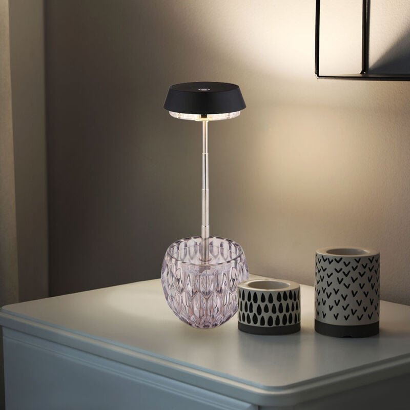 Globo Lighting - Tischlampe Nachttischlampe Tischleuchte led Touchdimmer Glas rauchfarben h 28 cm