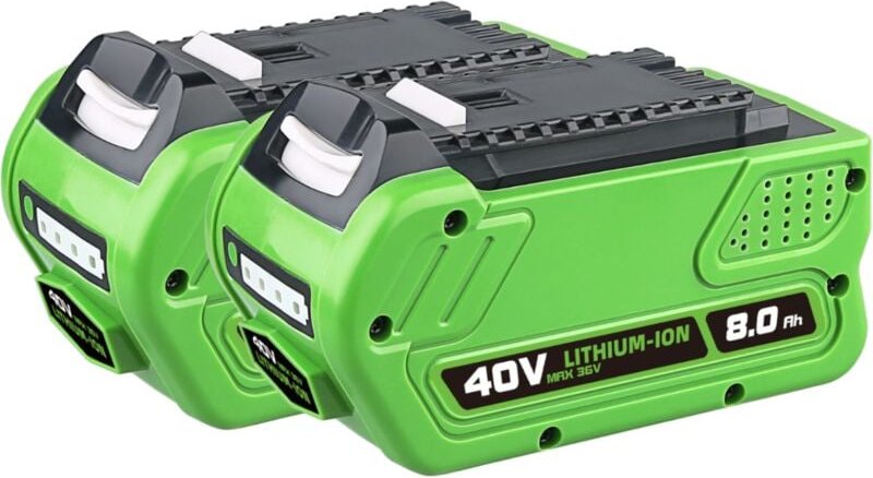 Pdstation - 2× 40V 8.0Ah 29462 29472 Akku Ersatz für 40V Greenworks Akku 40V Lithium-Ionen Akku 29252 20202 22262
