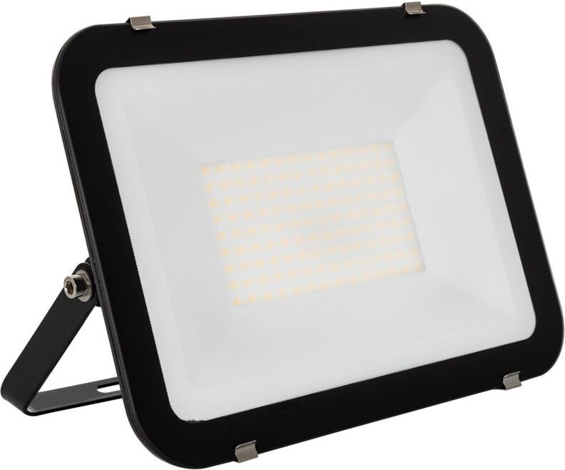 Ledkia - led- Fluter 100W 120lm/W IP65 Slim Glas Schwarz 3000K Warmweiß