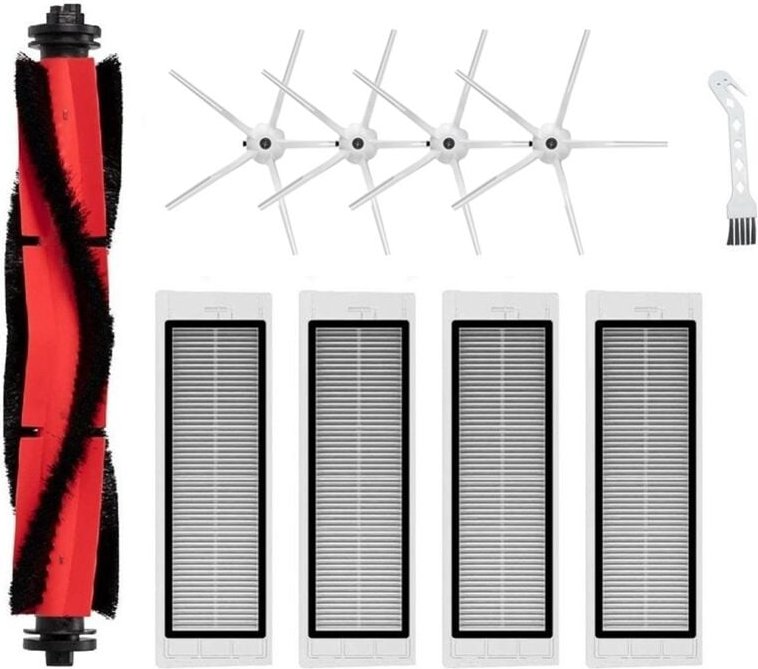 Für Roborock Q5+ Staubsauger Ersatz Hauptbürste Seitenbürste Waschbarer Filter Ersatzteile, Weiß