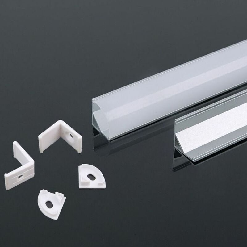 V-TAC Weißes Eck-Aluminiumprofil für LED-Streifen (Max. Länge: 10,5 mm) 2000 x 15,8 mm