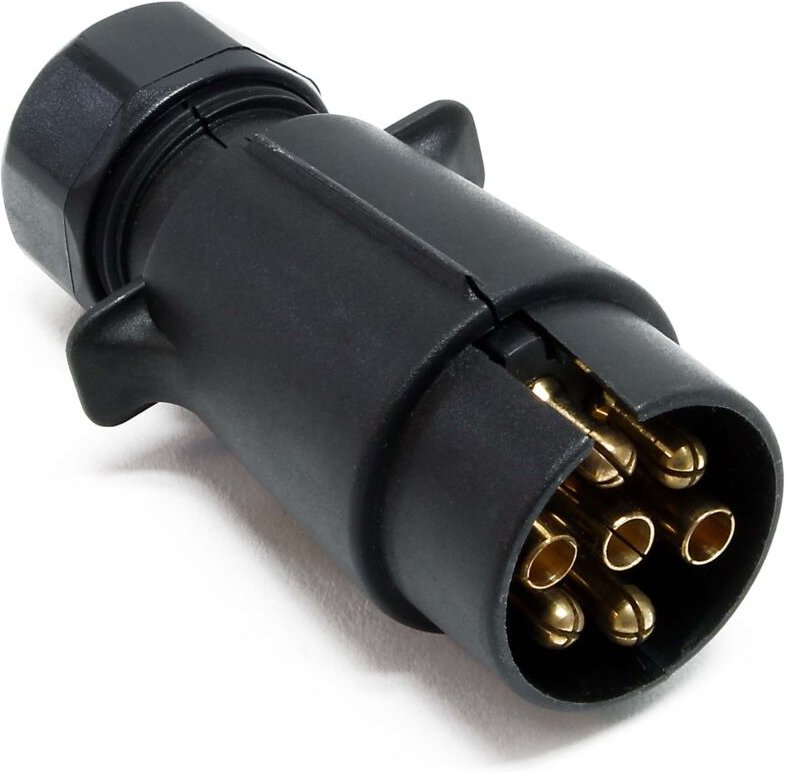 Wiltec - Anhänger Stecker 7-polig 12V, Kunststoff Adapter für pkw Anhänger, Anhängerkupplung Steckanschluss, Anhängerste...