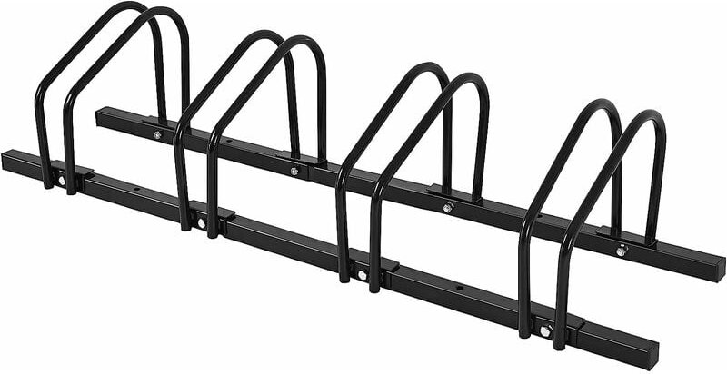 GOPLUS Fahrradständer Radständer Für 4 Fahrräder, Aufstellständer aus Stahlrohr, Rostfrei, Korrosionsbeständig, Platzspa...