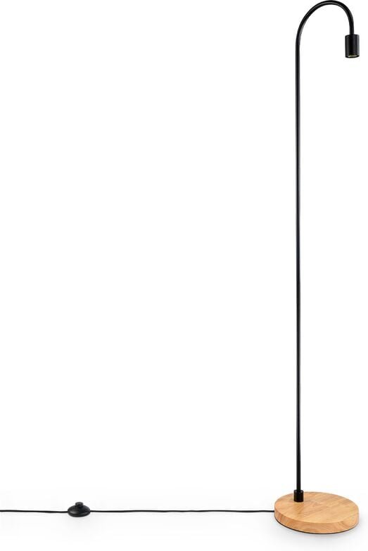 Tischlampe Nachttischlampe E14 Stehlampe Minimalistisch Skandi E27 Holz Fuß Stehleuchte, Schwarz - Paco Home