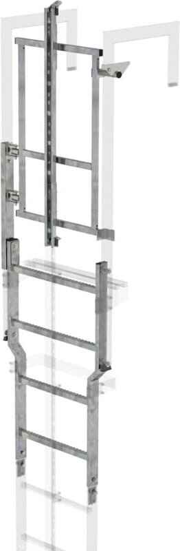 Sicherungstüre mit Steigschutzschiene Stahl verzinkt - 063506 - Günzburger Steigtechnik