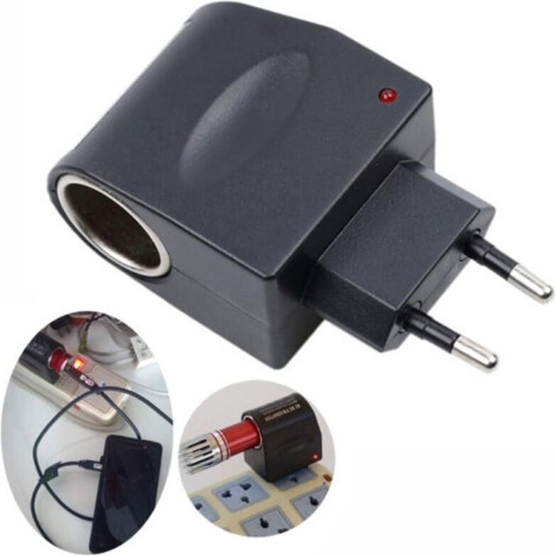 Spannungswandler 230 v auf 12 v und 1000 mA – max. 12 Watt – Zigarettenanzünder-Buchsen-Adapter mit Stecker – Spannungsw...