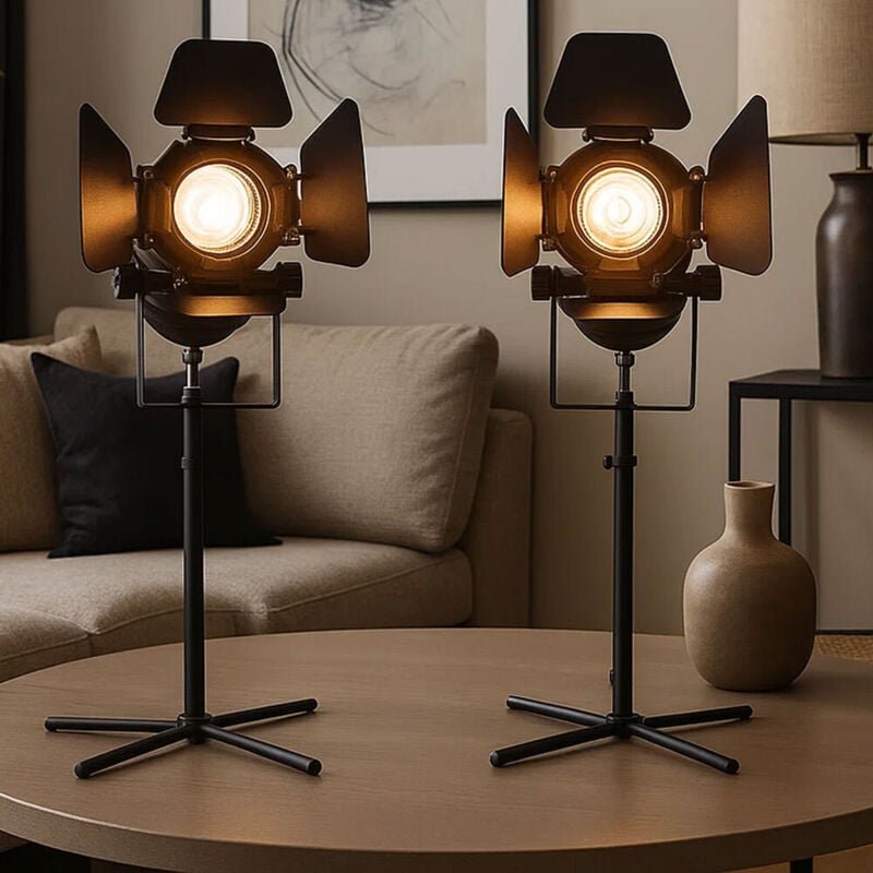 Tischleuchte verstellbar Nachttischlampe Schlafzimmer Leselampe schwarz Tisch, Metall, 1x GU10 Fassung, LxBxH 27,5x24x48...