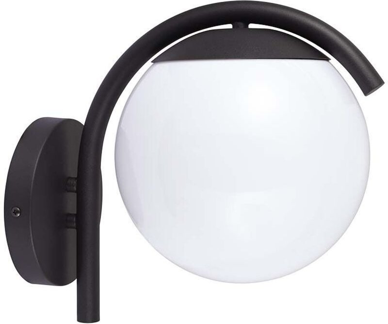 V-tac - LED-Lampe mit Opalkugel und E27-Lampenfassung 200280260mm Schwarz IP44