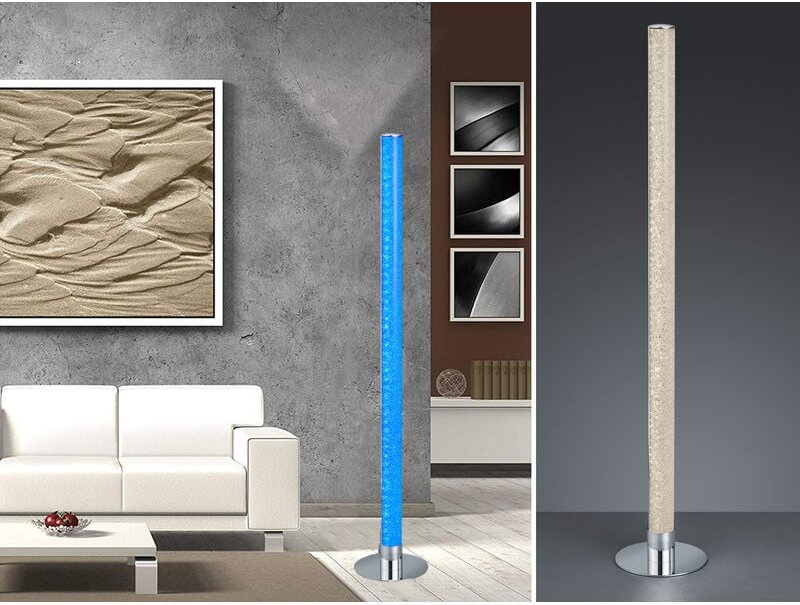 Reality Leuchten - led Stehleuchte leia Chrom dimmbar Fernbedienung, Farbwechsel 104cm hoch