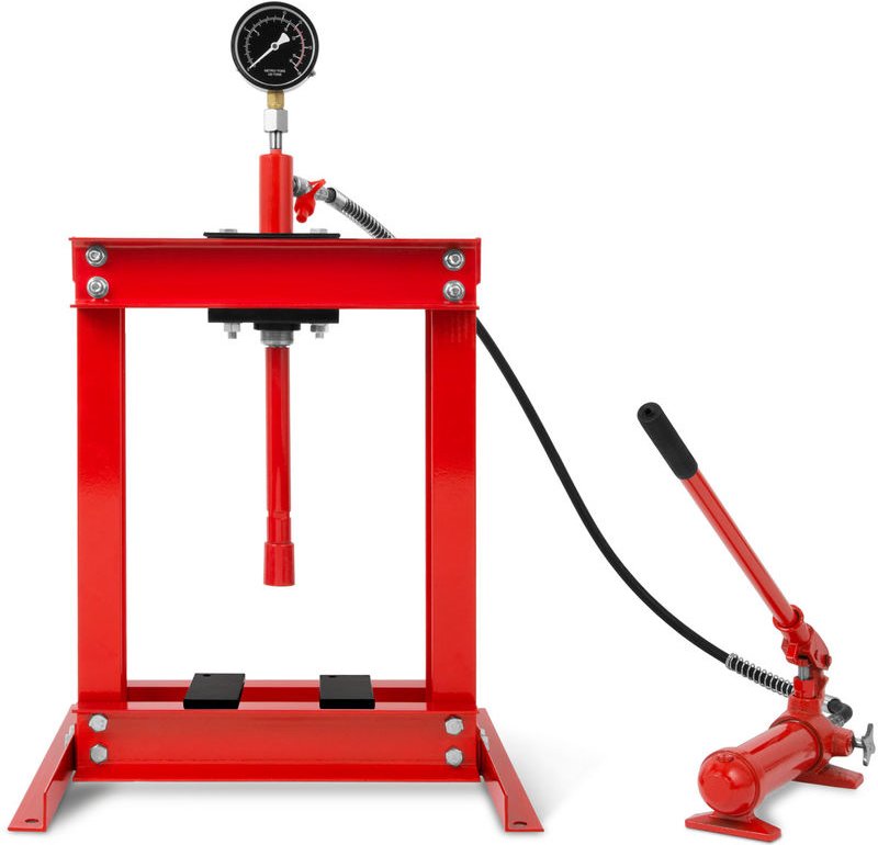 Hydraulikpresse Werkstattpresse 6T Presse hydraulisch mit Manometer, Tischpresse, Arbeitshöhe 355 mm, Arbeitsbreite 350 ...