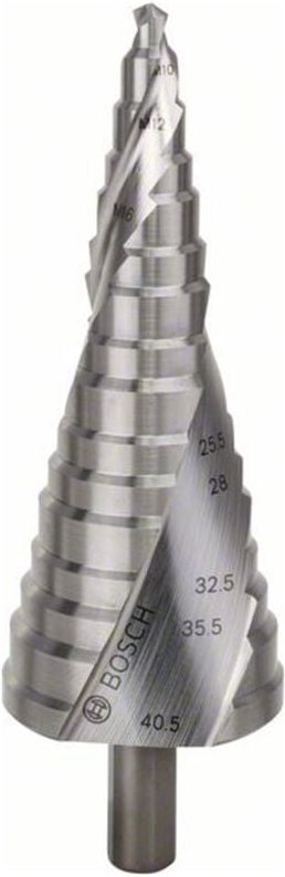 Bosch - Stufenbohrer hss, für Kabelverschraubungen, M10-M40, 10 mm, 125,5 mm, 16 Stufen