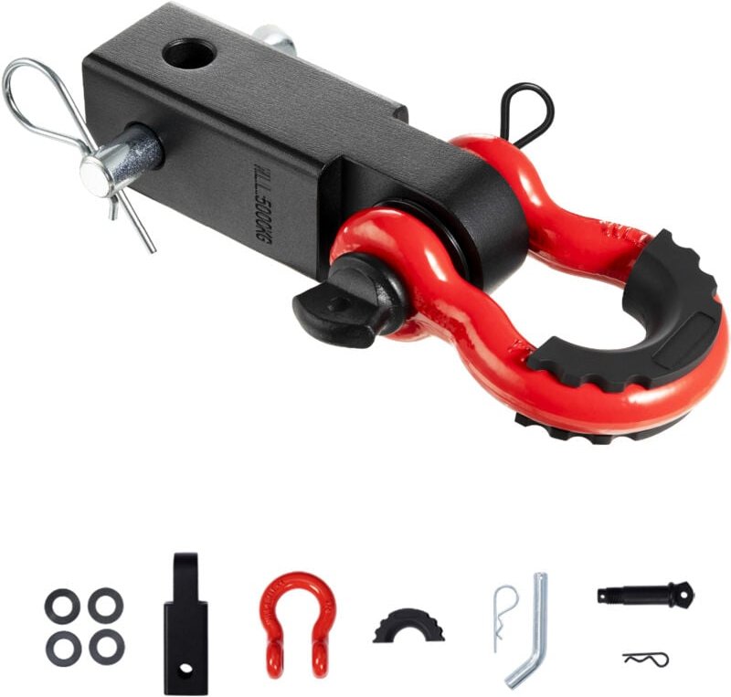 Mophorn-Anhängerkupplung mit Schäkel, passend für 2-Zoll-Anhänger, 44.100 lbs Bruchfestigkeit, D-Ring mit Anhängerkupplu...