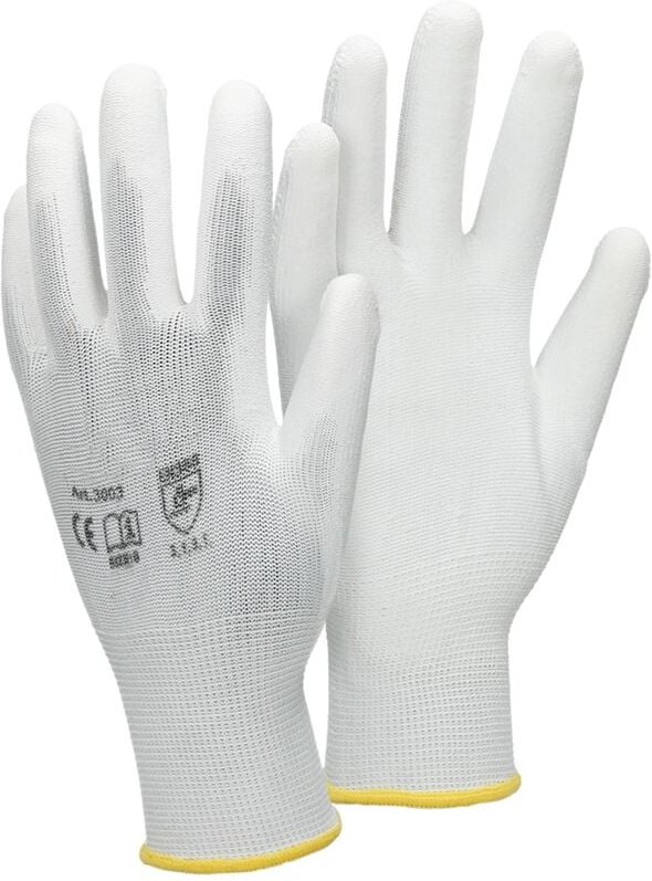 Thumbnail - Ecd Germany - 24 Paar Arbeitshandschuhe mit PU-Beschichtung, Größe 8-M, Weiß, atmungsaktiv, rutschfest, robust, Mechanik...