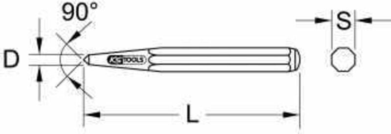Körner, 8-kant, ø 4mm