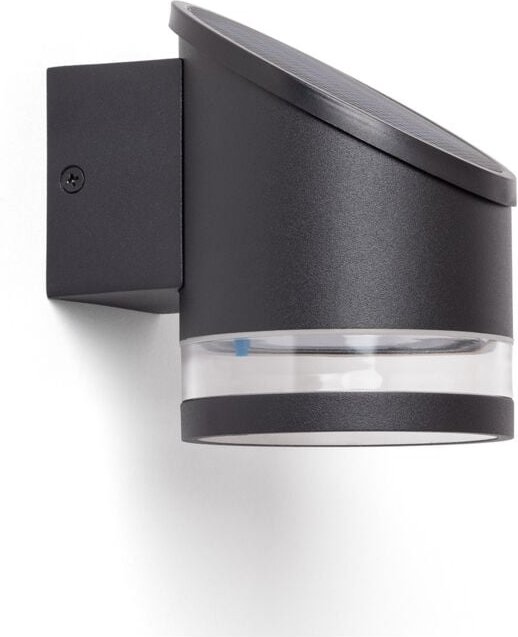 LED-Wandleuchte Außen Solar Aluminium Eddan Schwarz