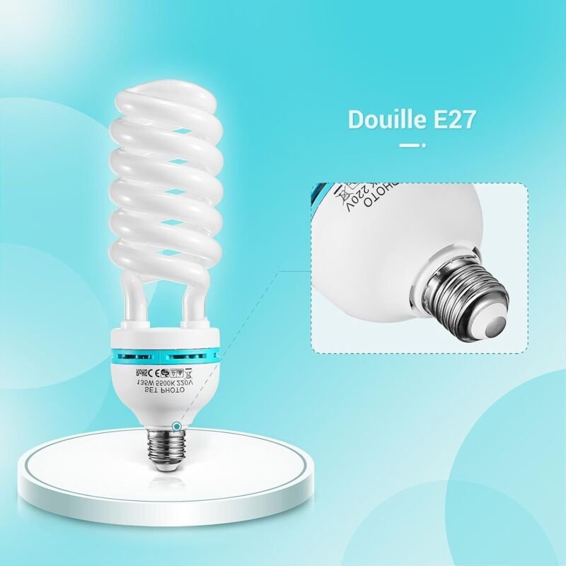 4er-Pack Fotostudio-Glühbirne E27 5500K 135W 220V, Fotografie-Tageslicht, energiesparendes Videolicht, für Fotostudio, V...