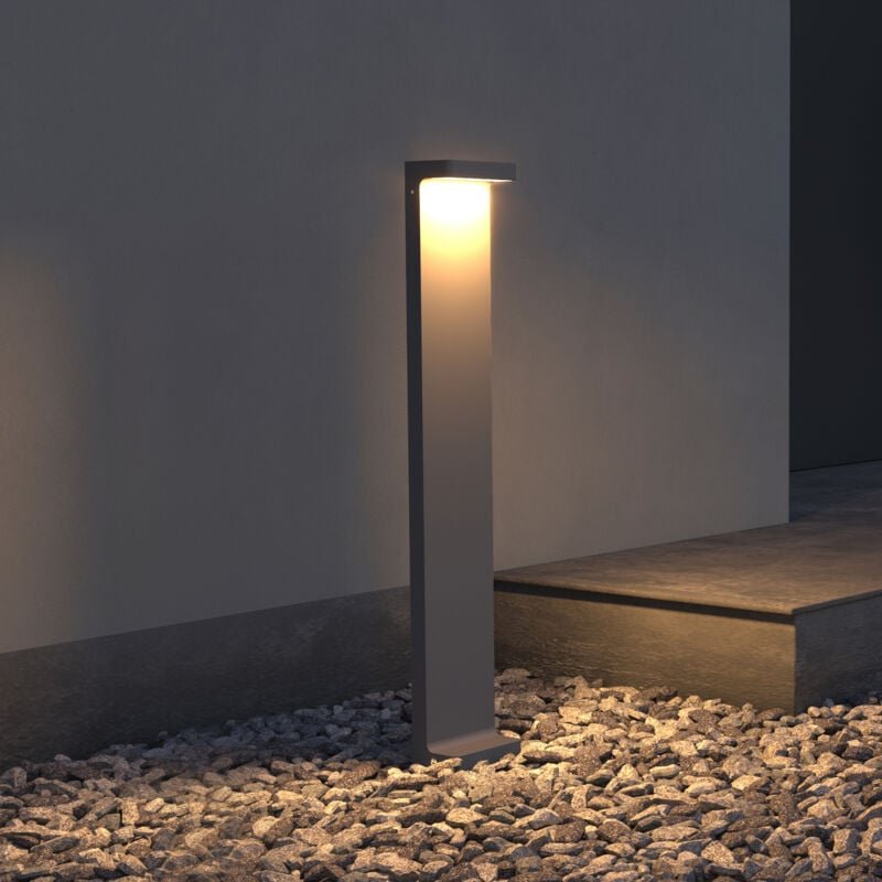 Wegeleuchten Außen IP65 Pollerleuchte für Garten, 3000K Aussenleuchte, 10x6x60cm Außenlampe Standleuchte Sandgrau dunkel...