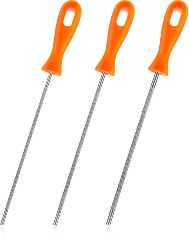 Tigrezy - 3-teilige Kettensägenkette, runde Kettensägenfeile aus Stahl mit Kunststoffgriff (5/32 Zoll, 7/32 Zoll, 3/16 Z...