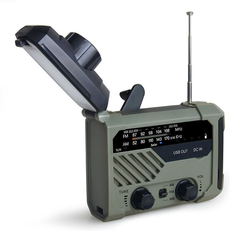 Solarradio, Notfall-Überlebens-Hightech-Militär, tragbares Handkurbelradio, Generatorradio mit AM/FM, Notfallradio mit H...