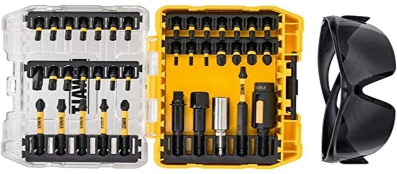 Zubehör - 38-teiliges Bit-Set, Schutzbrille DT70733T - Dewalt