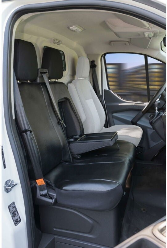Walser - Passform Sitzbezug aus Kunstleder kompatibel mit Ford Transit, Doppelbank vorne teilbar