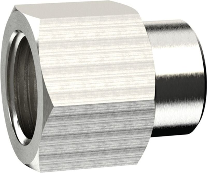 Muffe, reduzierend, g 1/2 i., g 1/8 i., sw 24, Messing vernickelt - Riegler