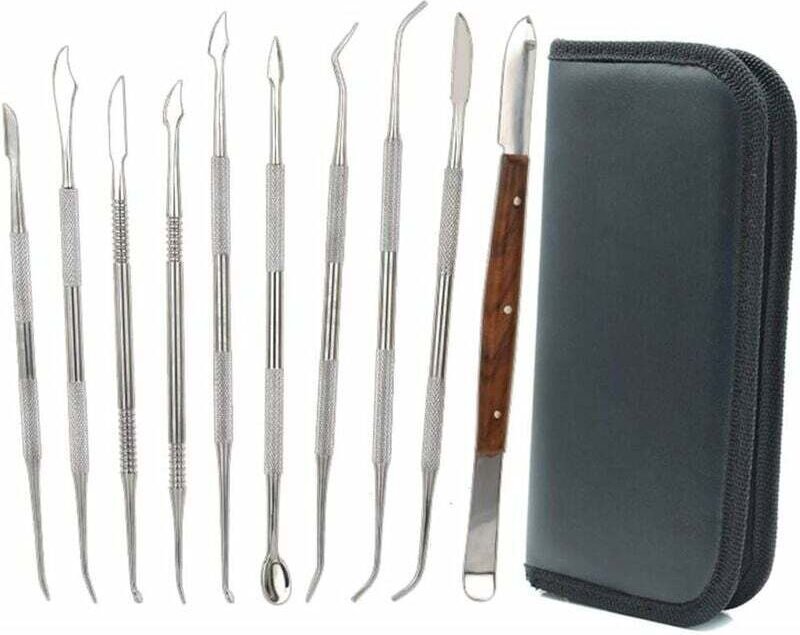 10-teiliges doppelseitiges Wachsschnitzwerkzeug-Set, Edelstahl, Ton-Bildhauerwerkzeuge, DIY-Töpfer-Schnitzwerkzeug-Set, ...
