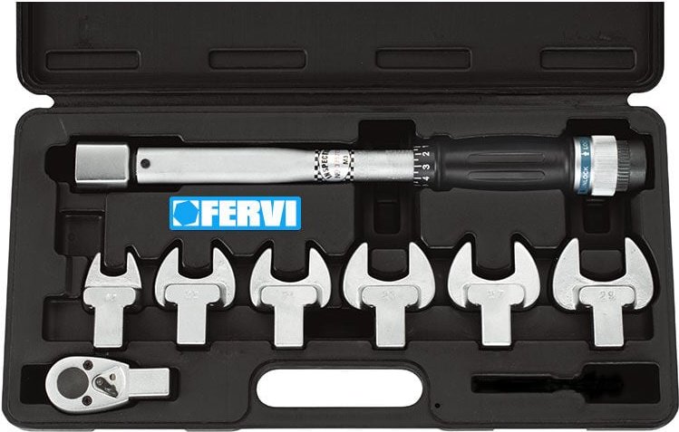Fervi - Drehmomentschlussel 3/8 mit Schraubenschlussel 17-30 mm 80 Nm 0803/s080