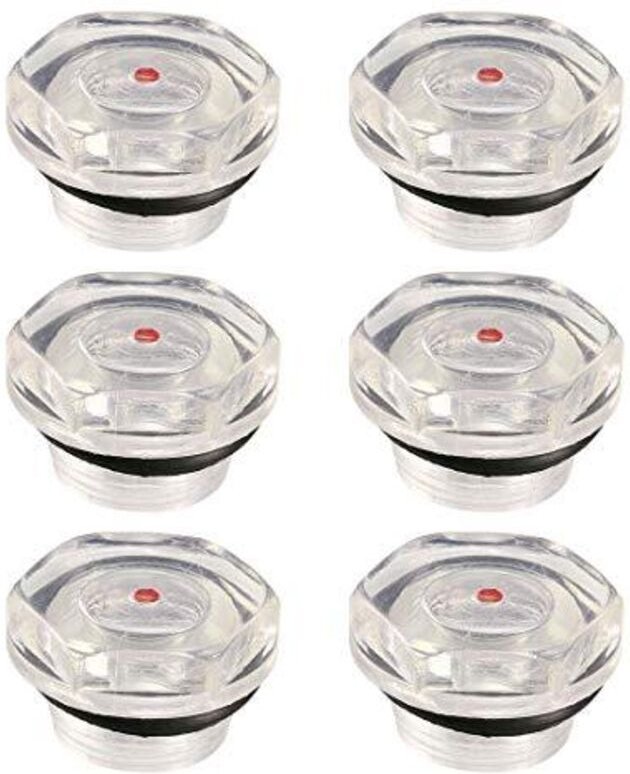 Luftkompressor-Ölstandsanzeiger-Kappe, Schauglas, Ölanzeige, Kunststoff, Flüssigkeitsstand-Schauglas, 20 mm Gewinde, 6 S...