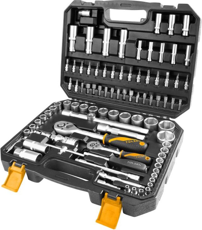 94-Teiliger Ratschenkoffer Mit Tolsen-Buchsen Und Verlangerungen