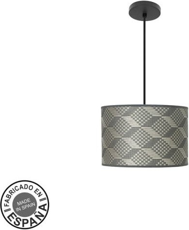 Fabrilamp - abrila akunadecor Fashion Pendelleuchte mit grauem Tetris-Lampenschirm 30 Cm