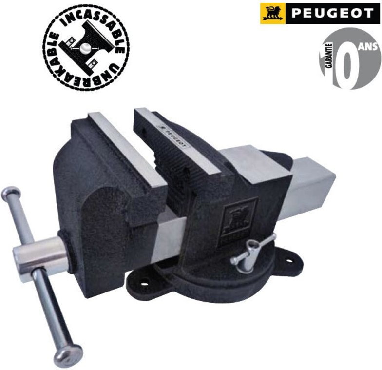 PEUGEOT Gusseisenschraubstock auf Drehsockel, 125 mm PEUGEOT