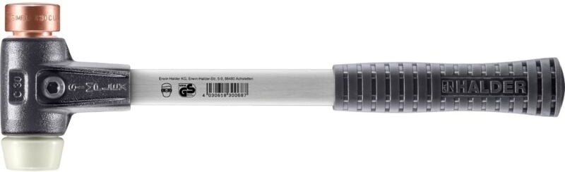 SIMPLEX-Schonhammer, Kupfer / Nylon mit verstärktem Tempergussgehäuse und Fiberglasstiel D=30 mm 3748.030