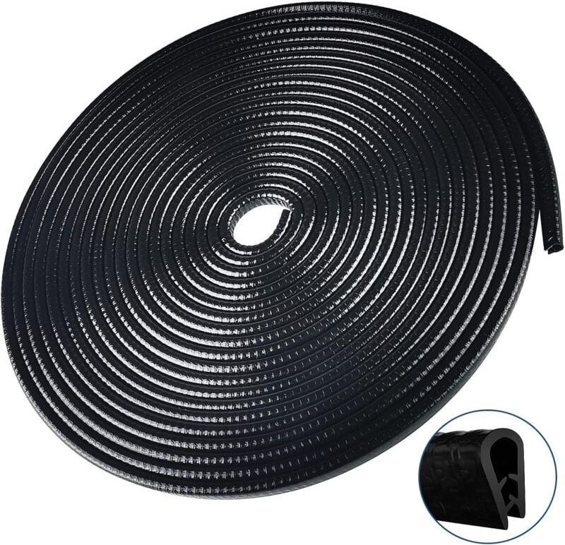 Ahlsen - Türkantenschutz, 5 m, auslaufsicherer Autotürschutz, U-förmiger Gummikantenschutz, geeignet für Türen, Kofferra...