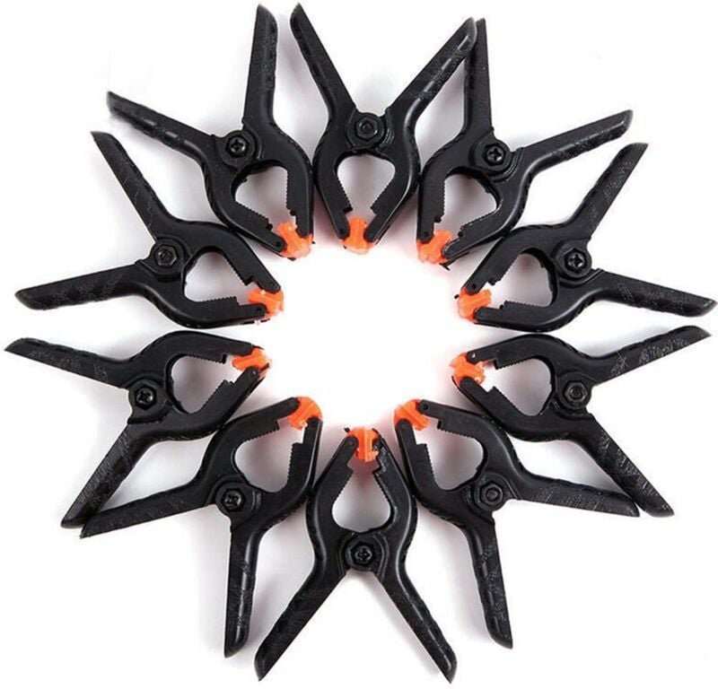 Shining House - Kunststoff-Federklemmen-Set, 10-teilig, Öffnung bis zu 4,7 cm, Klemmklemme für Dekoration, Holzbearbeitu...