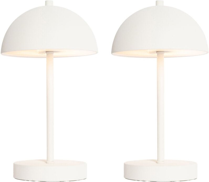 Set mit 2 Outdoor-Tischlampen Pilz weiß wiederaufladbar - Keira
