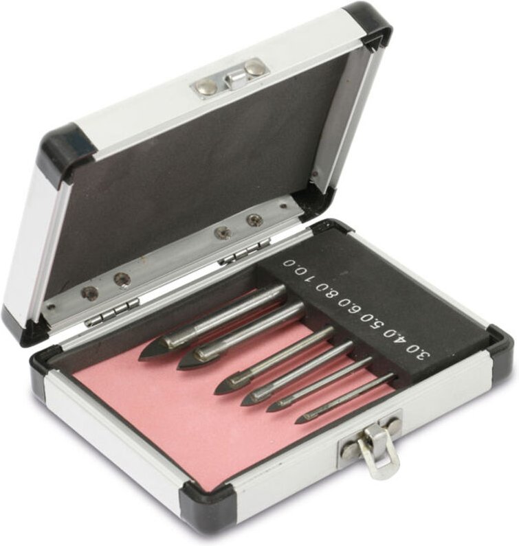 Glasbohrer in Alubox BS-G-6, 3...10 mm - Daytools
