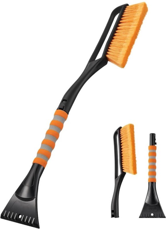 27" Auto-Windschutzscheiben-Schneebürste und Eiskratzer, abnehmbare Schneekratzer mit ergonomischem Schaumstoffgriff für...