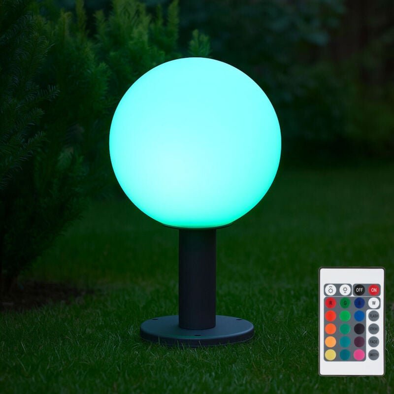 Thumbnail - Garten Sockelleuchte Außenbeleuchtung Außen Außenlampe Stehlampe, Alu Glas, Fernbedienung dimmbar, 1x rgb led 8,5W 806Lm...